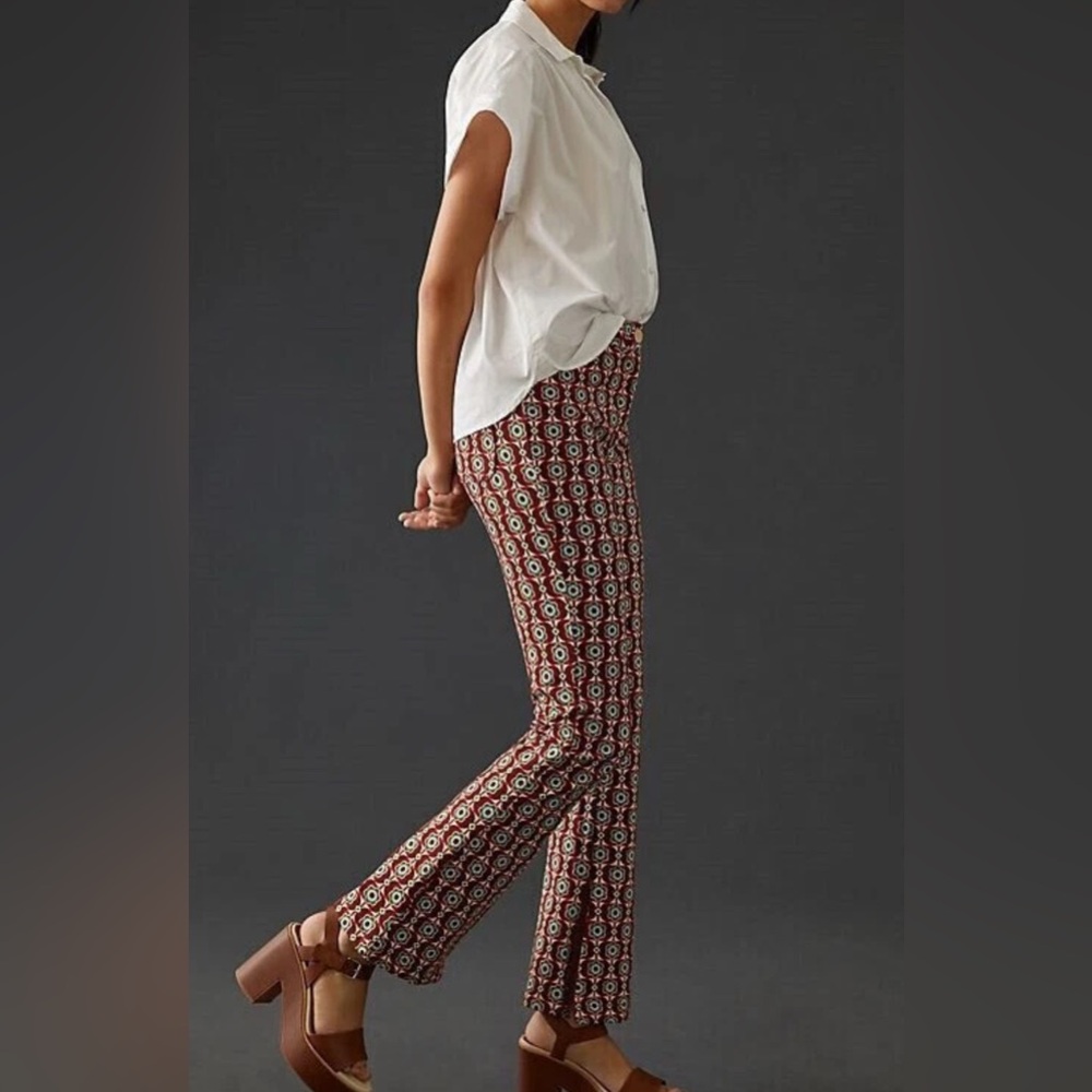 Anthropologie Maeve Mid-Rise Flare Stretch Pants Size 6 Mod NWOT - Picture 4 of 10